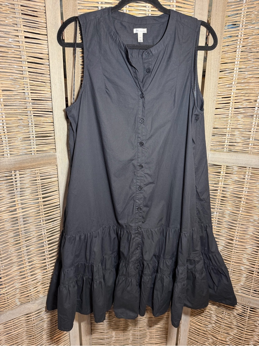 Joie Limited Edition Sleeveless Button-Front Tiered Mini Dress - size Large